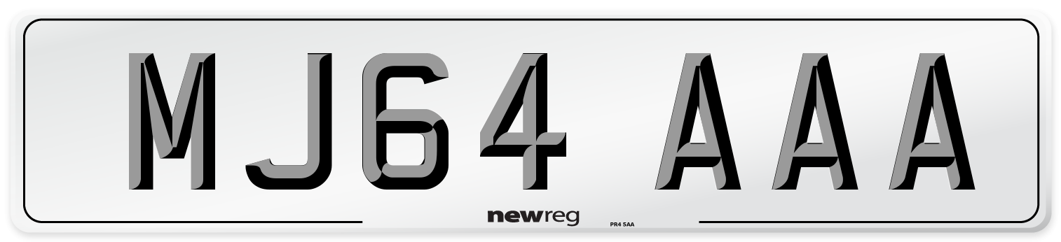 MJ64 AAA Number Plate from New Reg